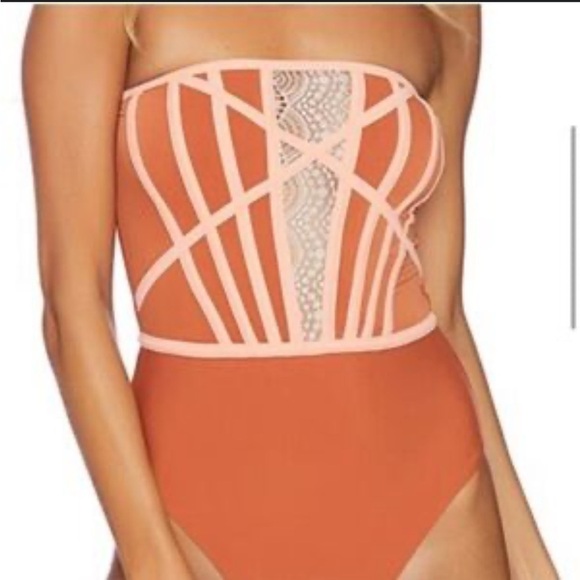 Sports Illustrated Swim Other - NEW! Sports Illustrated Arabesque Strapless Lace Up One-Piece Swimsuit 2 XS